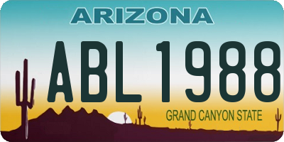 AZ license plate ABL1988