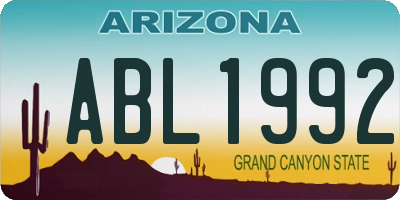 AZ license plate ABL1992