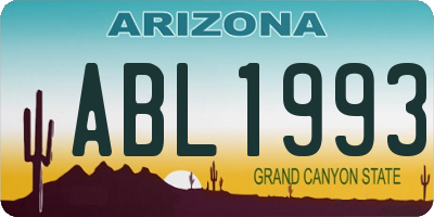AZ license plate ABL1993