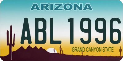 AZ license plate ABL1996