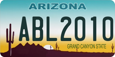 AZ license plate ABL2010