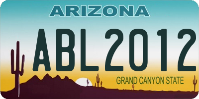 AZ license plate ABL2012