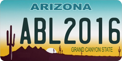 AZ license plate ABL2016