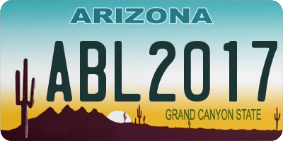 AZ license plate ABL2017