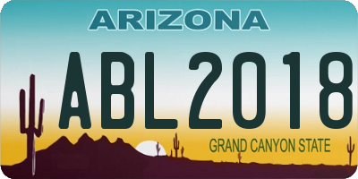 AZ license plate ABL2018