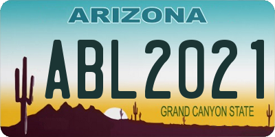 AZ license plate ABL2021