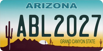 AZ license plate ABL2027