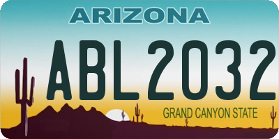 AZ license plate ABL2032