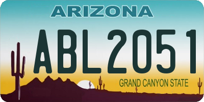 AZ license plate ABL2051