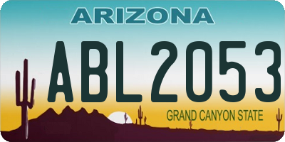 AZ license plate ABL2053