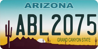 AZ license plate ABL2075