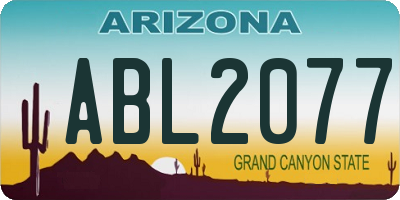 AZ license plate ABL2077