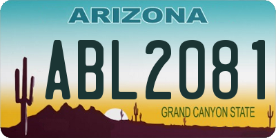 AZ license plate ABL2081