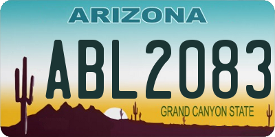 AZ license plate ABL2083