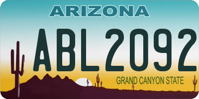 AZ license plate ABL2092