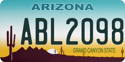 AZ license plate ABL2098