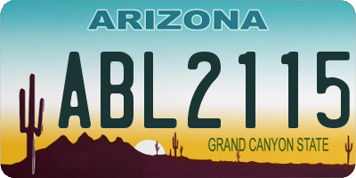 AZ license plate ABL2115