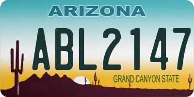 AZ license plate ABL2147