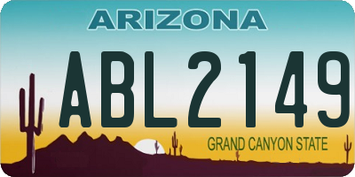 AZ license plate ABL2149