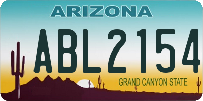 AZ license plate ABL2154