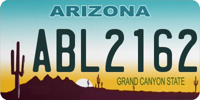 AZ license plate ABL2162
