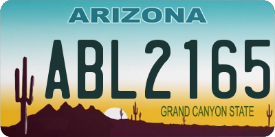 AZ license plate ABL2165