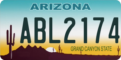 AZ license plate ABL2174