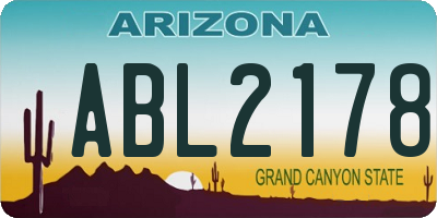 AZ license plate ABL2178