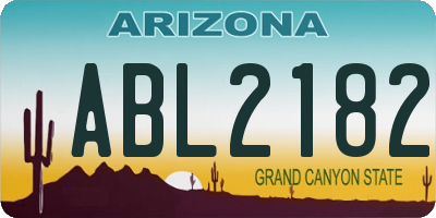 AZ license plate ABL2182