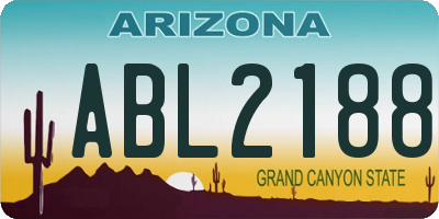 AZ license plate ABL2188