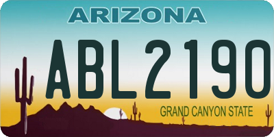 AZ license plate ABL2190