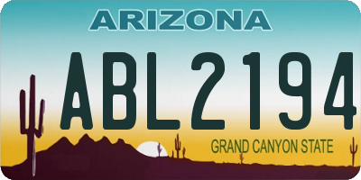AZ license plate ABL2194