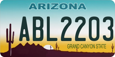 AZ license plate ABL2203