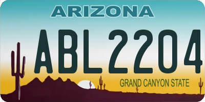 AZ license plate ABL2204