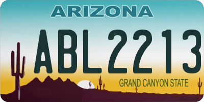 AZ license plate ABL2213