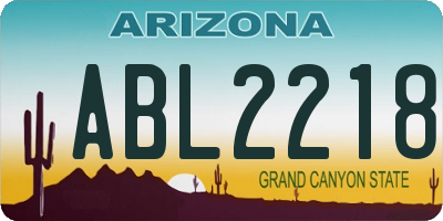 AZ license plate ABL2218