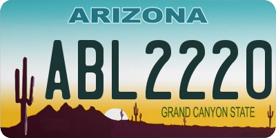 AZ license plate ABL2220