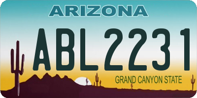 AZ license plate ABL2231