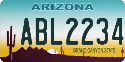 AZ license plate ABL2234
