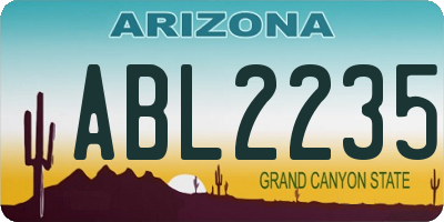 AZ license plate ABL2235
