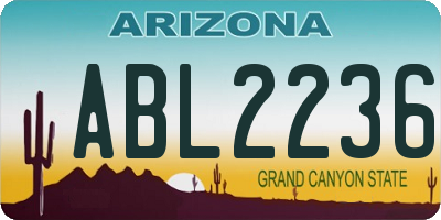 AZ license plate ABL2236
