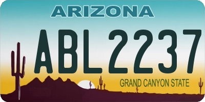 AZ license plate ABL2237
