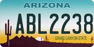 AZ license plate ABL2238