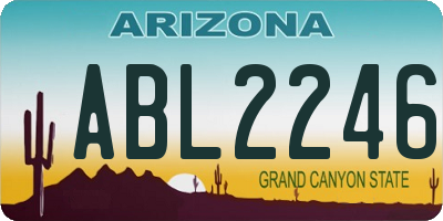 AZ license plate ABL2246