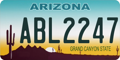 AZ license plate ABL2247