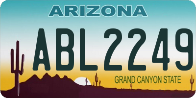 AZ license plate ABL2249