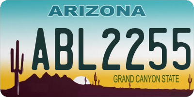 AZ license plate ABL2255
