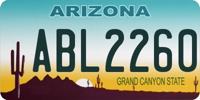 AZ license plate ABL2260