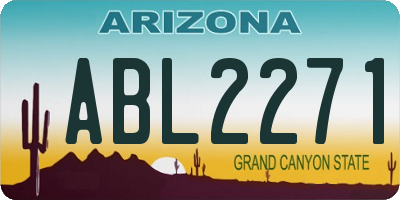 AZ license plate ABL2271