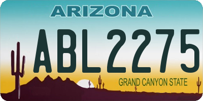 AZ license plate ABL2275